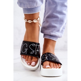 Pantuflas Mujer Goma Big Star JJ274A276 Blanco y Negro 4