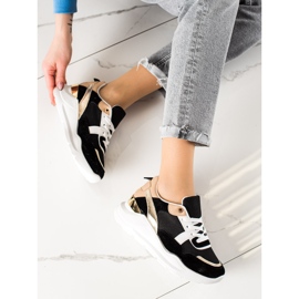 TRENDI Zapatillas con estilo negro dorado 3