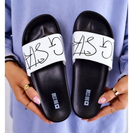 Pantuflas Mujer Goma Big Star JJ274A275 Blanco y Negro 8