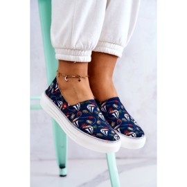 Zapatillas Mujer Slip On Memory Foam Big Star JJ276016 Azul Marino multicolor 7