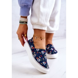 Zapatillas Mujer Slip On Memory Foam Big Star JJ276016 Azul Marino multicolor 1