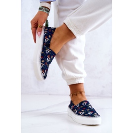 Zapatillas Mujer Slip On Memory Foam Big Star JJ276016 Azul Marino multicolor 2