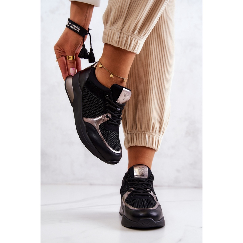 Vinceza Zapatos deportivos de moda Zapatillas de deporte para mujer Negro Danielle 1