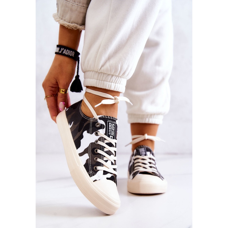 Zapatillas Mujer Material Camo Big Star JJ274237 Blanco-Gris 1