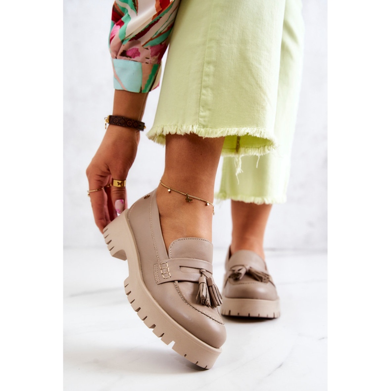 Zapatos mujer en piel Flecos Maciejka 05497-04 Beige 2