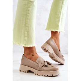 Zapatos mujer en piel Flecos Maciejka 05497-04 Beige 4
