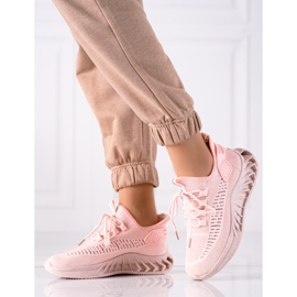 TRENDI Zapatillas rosadas de textil rosado 1
