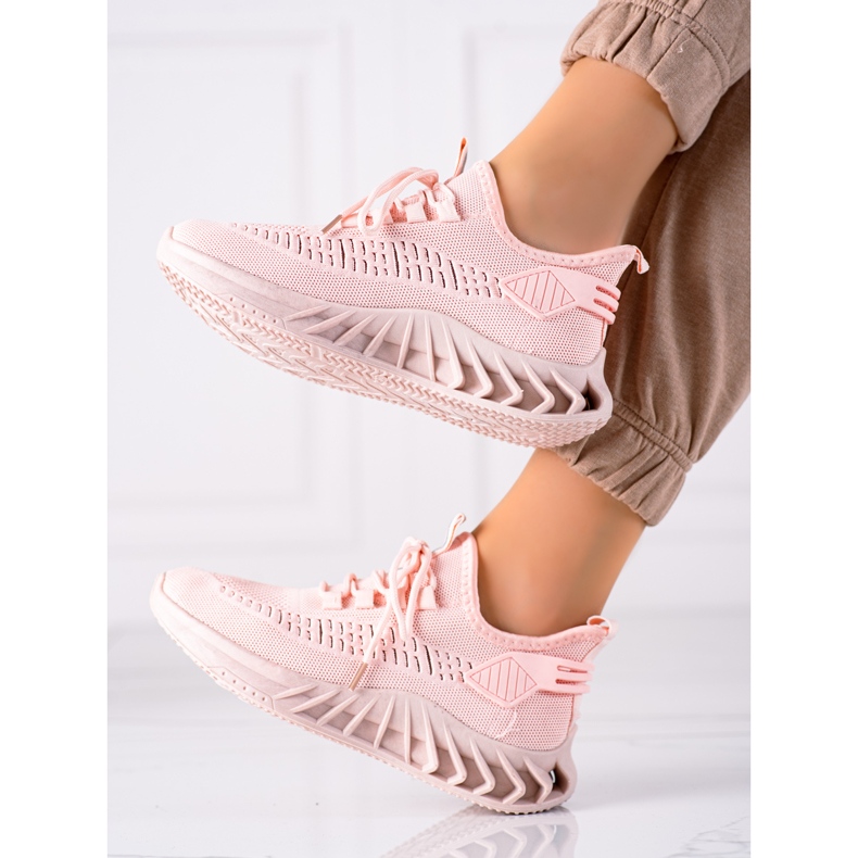TRENDI Zapatillas rosadas de textil rosado 2