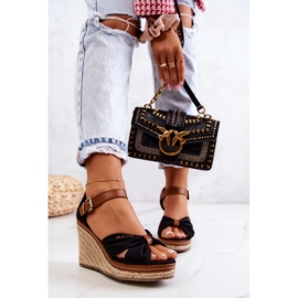 Sandalias Mujer Con Cuña Big Star JJ274937 Negro 1