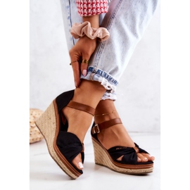 Sandalias Mujer Con Cuña Big Star JJ274937 Negro 3