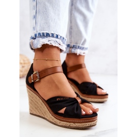 Sandalias Mujer Con Cuña Big Star JJ274937 Negro 5