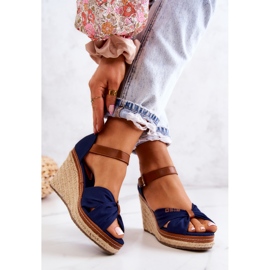 Sandalias Mujer Con Cuña Big Star JJ274938 Azul Marino 2