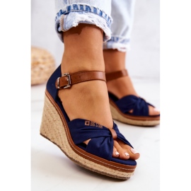 Sandalias Mujer Con Cuña Big Star JJ274938 Azul Marino 7