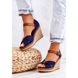 Sandalias Mujer Con Cuña Big Star JJ274938 Azul Marino 5