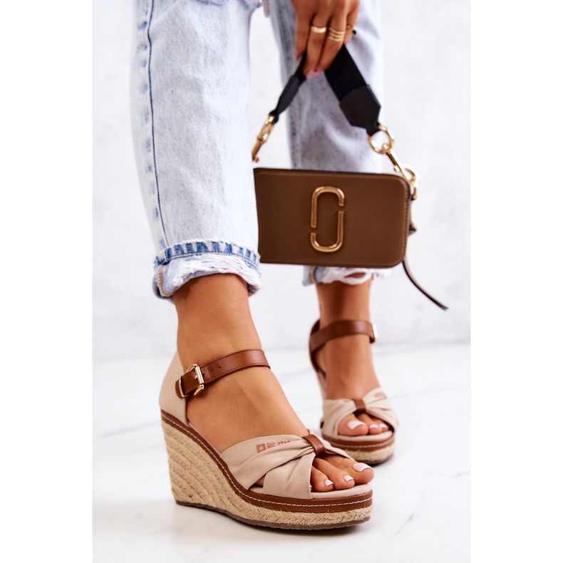 Sandalias Mujer Con Cuña Big Star JJ274939 Beige marrón 1