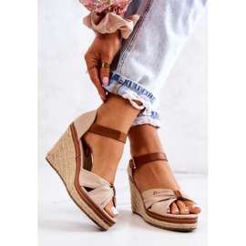 Sandalias Mujer Con Cuña Big Star JJ274939 Beige marrón 3