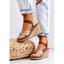 Sandalias Mujer Con Cuña Big Star JJ274939 Beige marrón 5