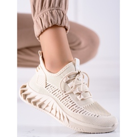 TRENDI Zapatillas de textil beige 4