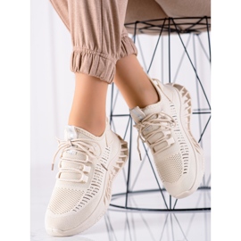 TRENDI Zapatillas de textil beige 2