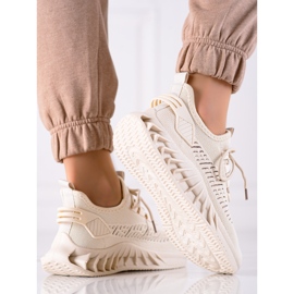 TRENDI Zapatillas de textil beige 3