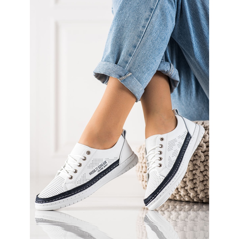 Evento Zapatillas de cuero blancas blanco 1