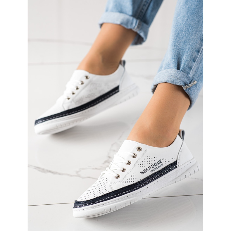 Evento Zapatillas de cuero blancas blanco 2