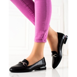 Mocasines en los tacones planos de Sergio Leone negro 2 Mocasines en los tacones planos de Sergio Leone negro 2