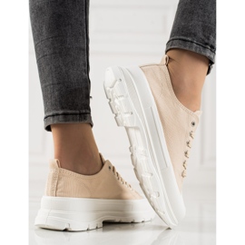 TRENDI Zapatillas beige de moda 3