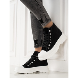 Sweet Shoes Zapatillas de ante altas negro 3