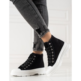 Sweet Shoes Zapatillas de ante altas negro 2