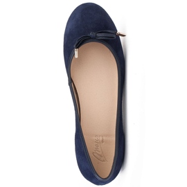 Marco Shoes Bailarinas de ante 1152P en azul marino 7