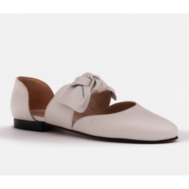 Marco Shoes Bailarinas con lazo de piel flor blanco 6