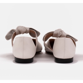 Marco Shoes Bailarinas con lazo de piel flor blanco 3