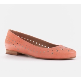 Marco Shoes Bailarinas de mujer con perforaciones en la parte superior rojo 2