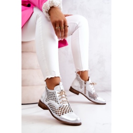 Botas Piel Caladas Nicole 2704/005 Blanco y Plata 5