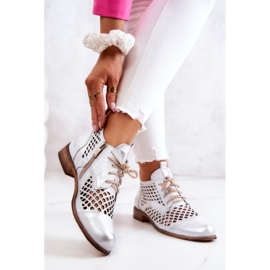 Botas Piel Caladas Nicole 2704/005 Blanco y Plata 2