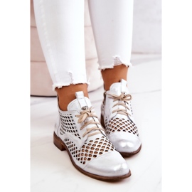 Botas Piel Caladas Nicole 2704/005 Blanco y Plata 6
