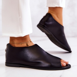 Zapatos de piel con cremallera Nicole 2718/001 Negro 4