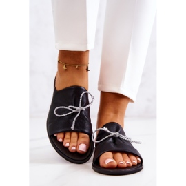 Pantuflas Mujer en Piel Nicole 2659/001 Negro 3