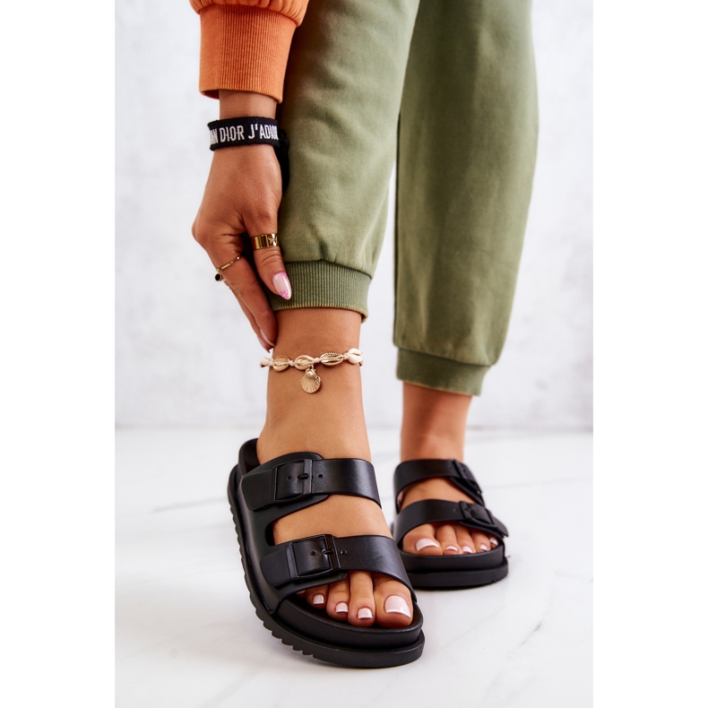 S.Barski Pantuflas De Goma Corina Negras Con Hebilla negro 1 S.Barski Pantuflas De Goma Corina Negras Con Hebilla negro 1