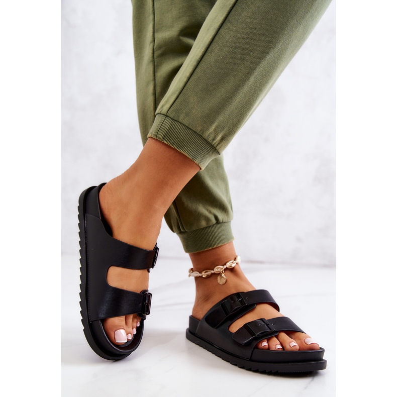 S.Barski Pantuflas De Goma Corina Negras Con Hebilla negro 2 S.Barski Pantuflas De Goma Corina Negras Con Hebilla negro 2