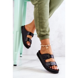S.Barski Pantuflas De Goma Corina Negras Con Hebilla negro 6
