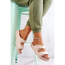 S.Barski Zapatillas De Goma Con Hebilla Beige Corina 7