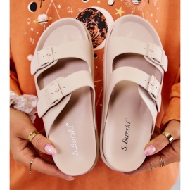 S.Barski Zapatillas De Goma Con Hebilla Beige Corina 1