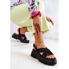 PE1 Sandalias De Cuero En La Plataforma Betti Negra negro 5