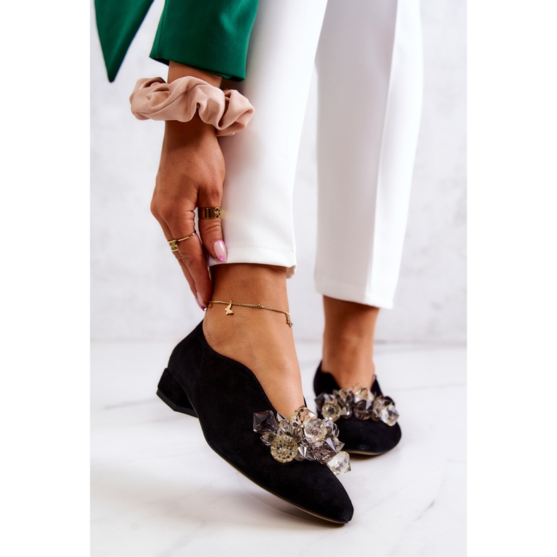 PA2 Zapatos Elegantes De Ante Con Adorno McQueen Negro 1