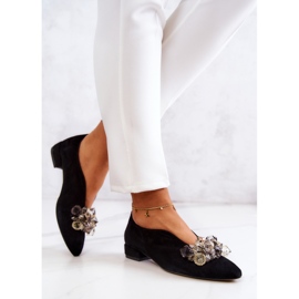 PA2 Zapatos Elegantes De Ante Con Adorno McQueen Negro 2