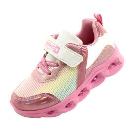 ADI Sports Shoes LED Glowing Velcro News 22DZ32-4837 Rosa / Blanco rosado 3