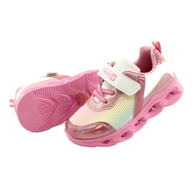 ADI Sports Shoes LED Glowing Velcro News 22DZ32-4837 Rosa / Blanco rosado 4