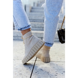Botas Ante Plataforma Lewski Shoes 3177 Beige claro 4
